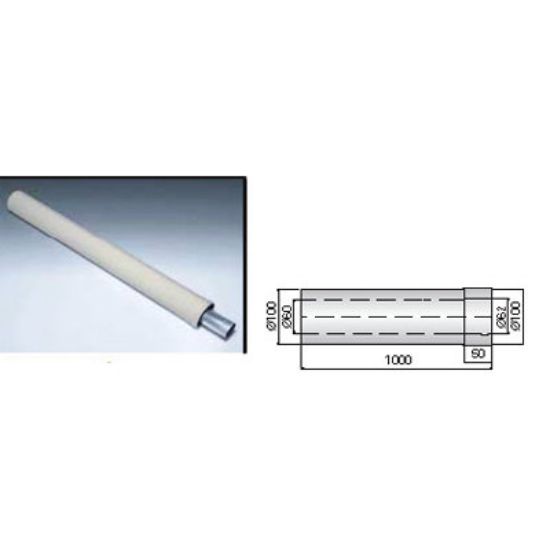 Immagine di TUBO PROLUNGA COASSIALE MF Ø 60/100 MM LUNGHEZZA 100 CM PER SCALDACQUA FERROLI