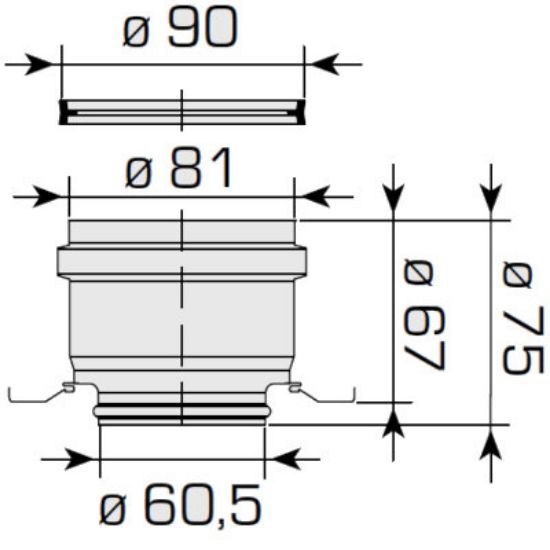 Immagine di SDOPPIATORE Ø 80-80 PER CALDAIA UNIQA SIME