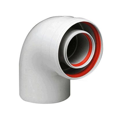 Immagine di CURVA COASSIALE 90^ Ø 80/125 PPS PER CALDAIA FERROLI