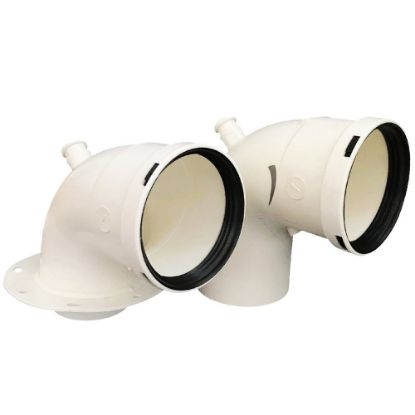 Immagine di KIT SCARICO SDOPPIATO Ø 80/80 PPS CON PRESE ANALISI COMBUSTIONE PER CALDAIA FERROLI