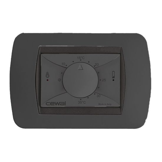 Immagine di TERMOSTATO AMBIENTE ELETTRONICO DA INCASSO ETC10 ANTRACITE ESTATE/INVERNO CEWAL