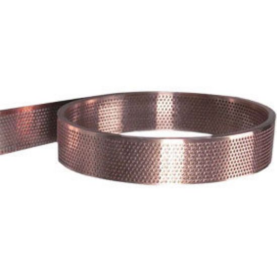 Immagine di NASTRO FORATO PARAPASSERO IN RAME ALTEZZA 100 MM ROTOLO DA 25 MT