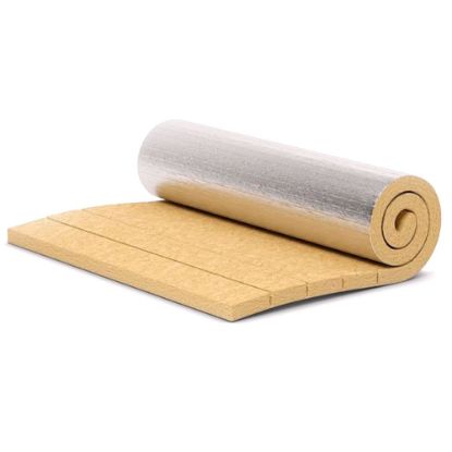 Immagine di FELTRO LAMELLARE IN LANA DI ROCCIA LAROCK KLIMAMAT 32 ALS SPESSORE 30 MM ROTOLO DA 8 MQ ROCKWOOL