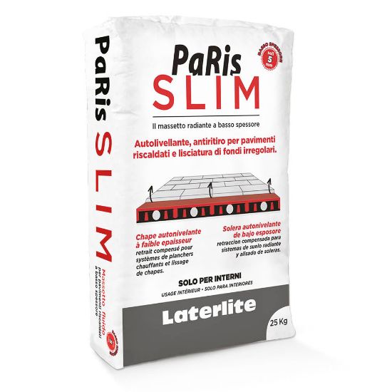 Immagine di MASSETTO AUTOLIVELLANTE PARIS SLIM SPECIFICO PER SISTEMI DI RISCALDAMENTO E RAFFRESCAMENTO A PAVIMENTO SACCO DA 25 KG LECA