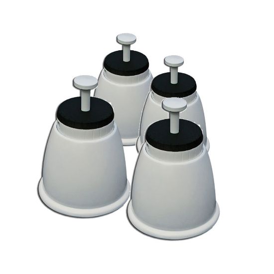 Immagine di PIEDINI A PAVIMENTO AVORIO REGOLABILI GENIUS 1000 R CON VITE M10 CONFEZIONE 4 PZ TECNOSYSTEMI