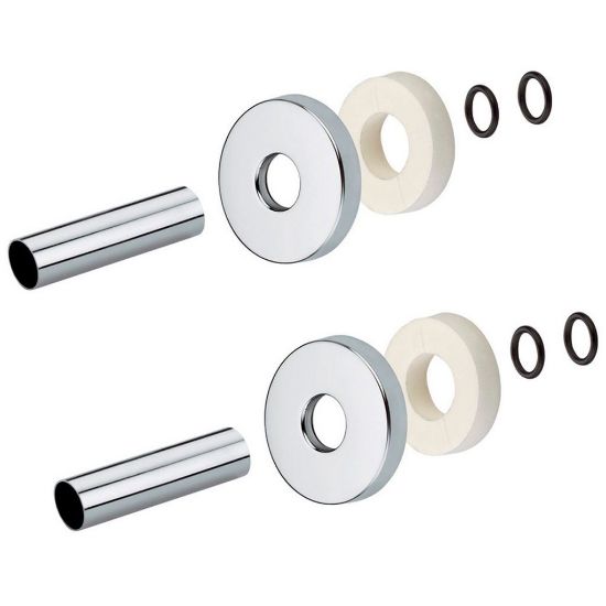 Immagine di KIT COPRITUBO MINIMALISTA L.160 MM FORO Ø 18 MM CROMO POLETTI