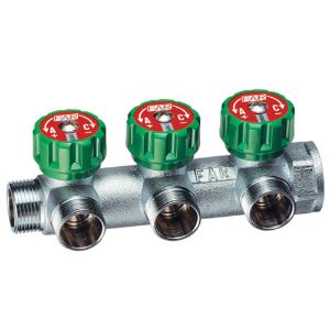 Immagine di COLLETTORE 3 VIE 'MULTIFAR' Ø 1" CON ARRESTI MANUALI