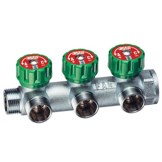 Immagine di COLLETTORE 3 VIE 'MULTIFAR' Ø 1" CON ARRESTI MANUALI