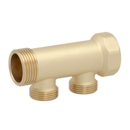 Immagine di COLLETTORE OTTONE Ø 1' A 2 VIE DA 1/2" POLETTI