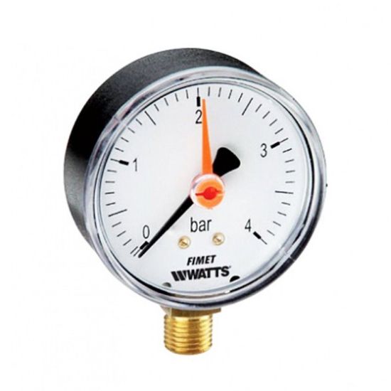 Immagine di MANOMETRO ATTACCO RADIALE SCALA 0-6 BAR Ø 63 MM . IN ABS ATTACCO 1/4"M