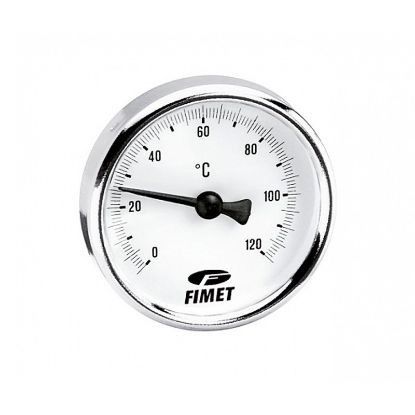 Immagine di TERMOMETRO CON ATTACCO POSTERIORE SCALA 0-120° Ø 80 MM . GAMBO 100 MM . ATTACCO 1/2"M