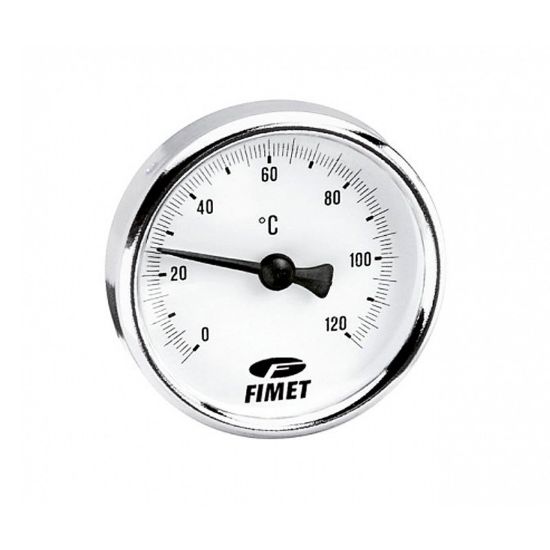 Immagine di TERMOMETRO CON ATTACCO POSTERIORE SCALA 0-120° Ø 80 MM . GAMBO 100 MM . ATTACCO 1/2"M
