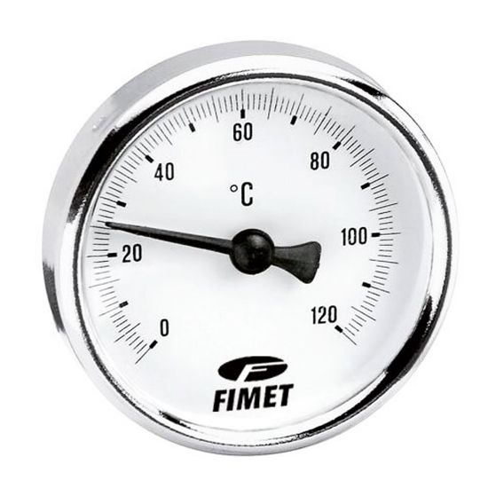 Immagine di TERMOMETRO CON ATTACCO POSTERIORE SCALA -30+50° Ø 80 MM . GAMBO 50 MM . ATTACCO 1/2"M
