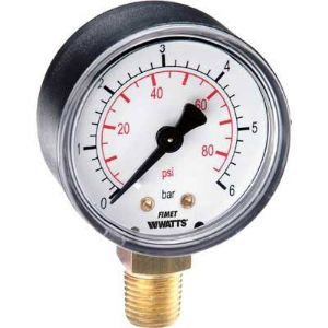 Immagine di MANOMETRO ATTACCO RADIALE SCALA 0-10 BAR Ø 80 MM ATTACCO 3/8"M ISPESL