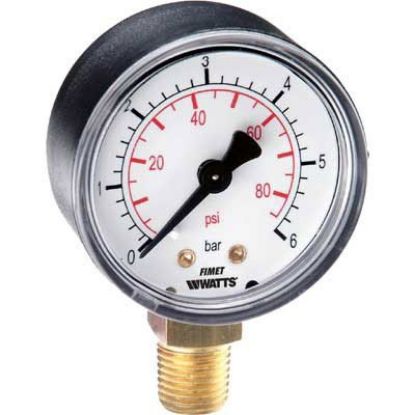 Immagine di MANOMETRO ATTACCO RADIALE SCALA 0-10 BAR Ø 80 MM ATTACCO 3/8"M ISPESL