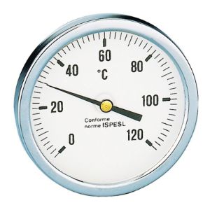 Immagine di TERMOMETRO CON ATTACCO RADIALE SCALA 0-120° GAMBO 45 MM . ATTACCO 1/2" ISPESL CALEFFI