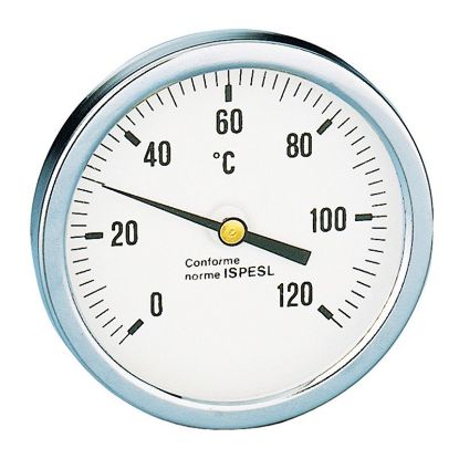 Immagine di TERMOMETRO CON ATTACCO RADIALE SCALA 0-120° GAMBO 45 MM . ATTACCO 1/2" ISPESL CALEFFI