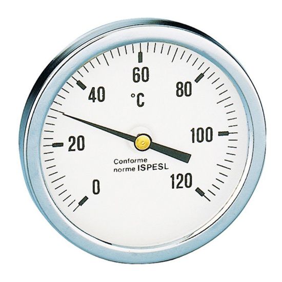 Immagine di TERMOMETRO CON ATTACCO RADIALE SCALA 0-120° GAMBO 45 MM . ATTACCO 1/2" ISPESL CALEFFI