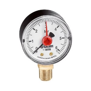 Immagine di MANOMETRO ATTACCO RADIALE SCALA 0-10 BAR ISPESL ATTACCO 3/8"M CALEFFI