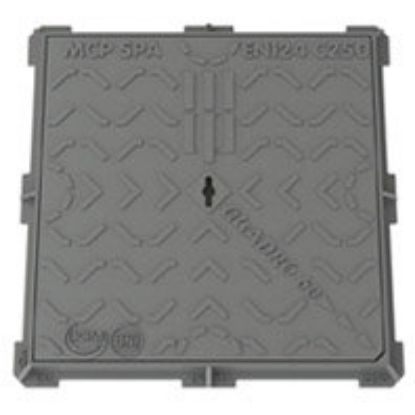 Immagine di CHIUSINO GHISA CM 50x50 CLASSE D 400 PER POZZETTO 40x40 CM