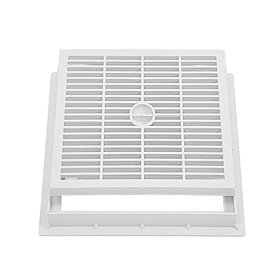 Immagine di GRIGLIA 20x20 CM CON TELAIO PEDONALE PVC MISURA ESTERNA 21x21 CM