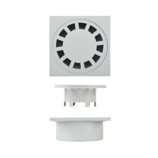 Immagine di CHIUSINO SIFONATO ATTACCO ESTERNO POLIPROPILENE MISURA 20x20 CM SCARICO INFERIORE DIAMETRO 80 MM