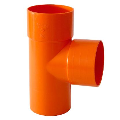 Immagine di TEE ROSSO A 90 GRADI DIAMETRO 80 MM