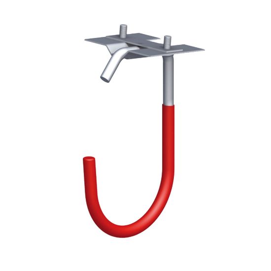 Immagine di GANCIO PER BICICLETTE A PARETE E SOFFITTO GOMMATO ROSSO 90x125 MM PORTATA MAX 30 KG