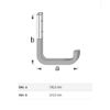 Immagine di GANCIO PER PARETI ACCIAIO ZINCATO 150x210 MM PORTATA MAX KG 50 COMBINABILE CON PROFILO COAXIS