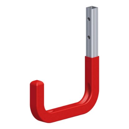 Immagine di GANCIO PER PARETI ALLUMINIO GOMMATO ROSSO 115x140 MM PORTATA MAX KG 30 COMBINABILE CON PROFILO COAXIS