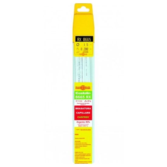 Immagine di BACCHETTE PER SALDARE ARGENTO 40% SCATOLA DA 200 GRAMMI CASTOLIN 8665 RX
