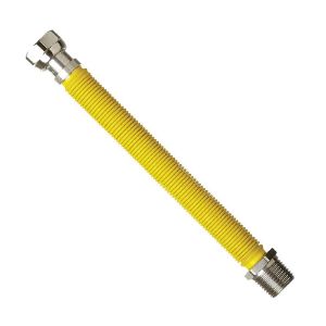 Immagine di FLESSIBILE INOX GAS ESTENSIBILE Ø 1/2" MF DA 130-210 MM RIVESTITO GIALLO EMIFLEX