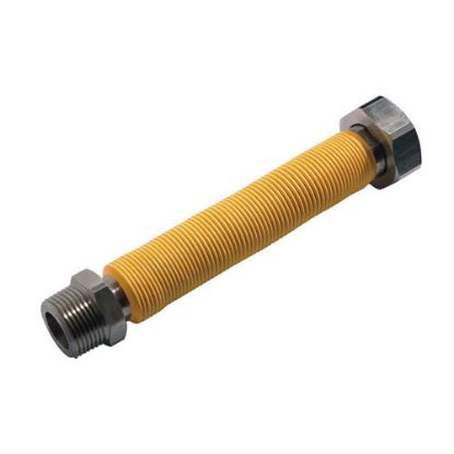 Immagine di FLESSIBILE INOX GAS ESTENSIBILE Ø 1" MF DA 130-210 MM RIVESTITO GIALLO EMIFLEX