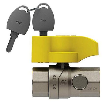 Immagine di VALVOLA GAS DRITTA CON PRESA DI PRESSIONE Ø 1" FF PIU SERRATURA