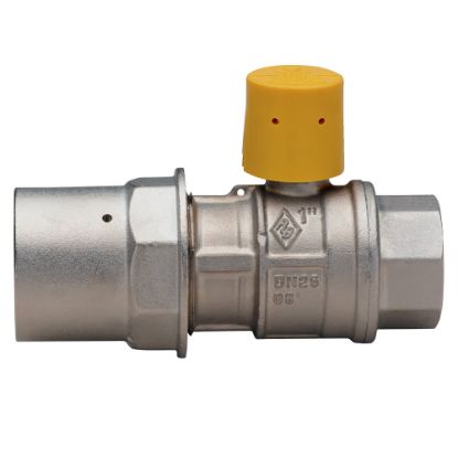 Immagine di VALVOLA GAS PIOMBABILE FIDO-SFERA Ø 3/4"x25 MM PIU TUBO PROTEZIONE