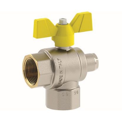 Immagine di VALVOLA GAS SQUADRO CON PRESA DI PRESSIONE Ø 1" FF