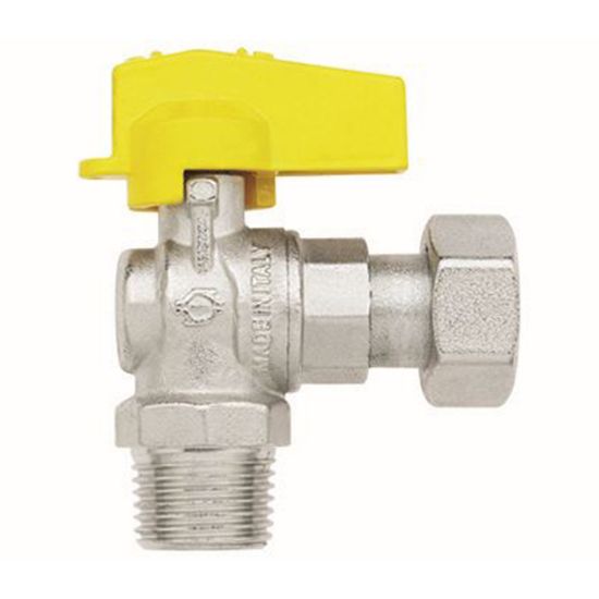 Immagine di RUBINETTO GAS A SQUADRO Ø 3/4"M CON GIRELLO Ø 3/4"F