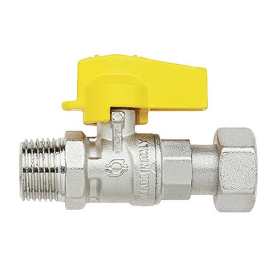 Immagine di RUBINETTO GAS DRITTO Ø 1/2"M CON GIRELLO Ø 1/2"F