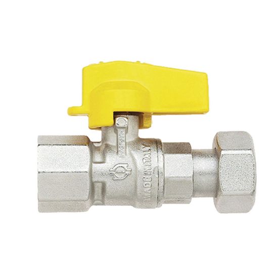 Immagine di RUBINETTO GAS DRITTO Ø 1/2"F CON GIRELLO Ø 3/4"F