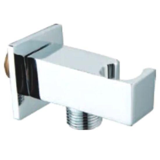 Immagine di PRESA ACQUA QUADRATA CON SUPPORTO DOCCETTA CROMO