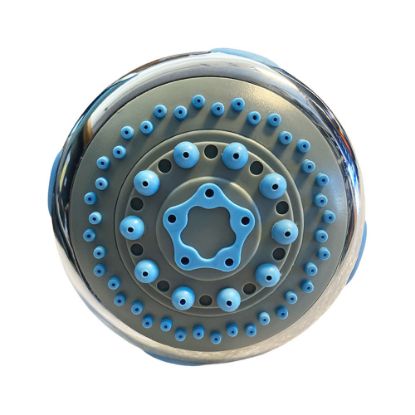 Immagine di SOFFIONE TONDO 5 GETTI ANTICALCARE DIAMETRO 10 CM CROMO DE BORRI