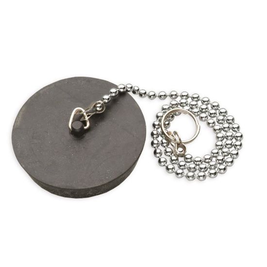 Immagine di TAPPO IN GOMMA NERA CON CATENA Ø 40 MM