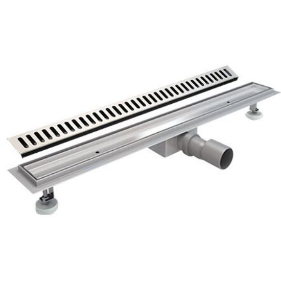 Immagine di GRIGLIA FILO PAVIMENTO IN ACCIAIO INOX CON SIFONE L 650 MM CGS