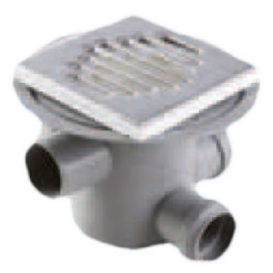 Immagine di POZZETTO PER PAVIMENTO CON BICCHIERE PIU GRIGLIA SIFONATA SCARICO Ø 50 MM VALSIR