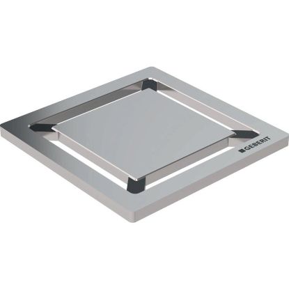 Immagine di GRIGLIA DESIGN QUADRATO IN ACCIAIO INOX 8x8 CM GEBERIT
