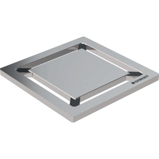 Immagine di GRIGLIA DESIGN QUADRATO IN ACCIAIO INOX 8x8 CM GEBERIT