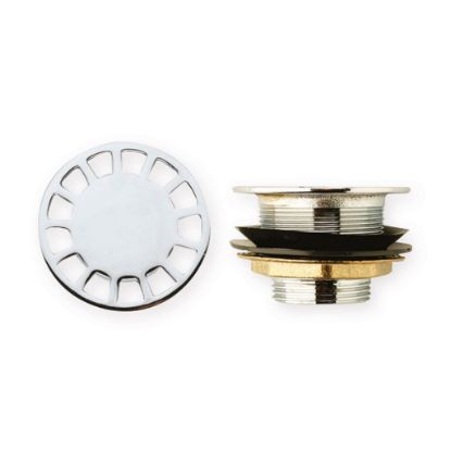 Immagine di PILETTA DOCCIA SIFONATA OTTONE CROMATA FORO Ø 65 MM SCARICO 1 1/4" LUXOR