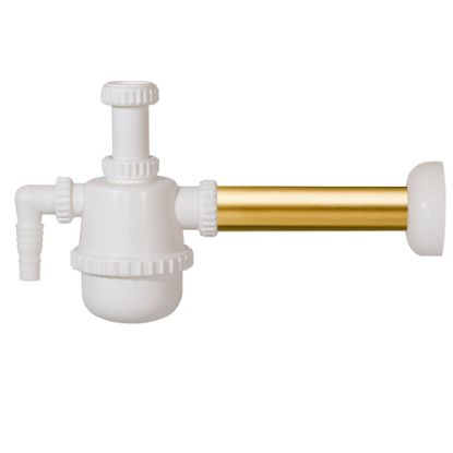 Immagine di SIFONE LAVELLO 1 VASCHETTA Ø 1 1/4" PVC PIU SCARICO LAVATRICE GHIDINI