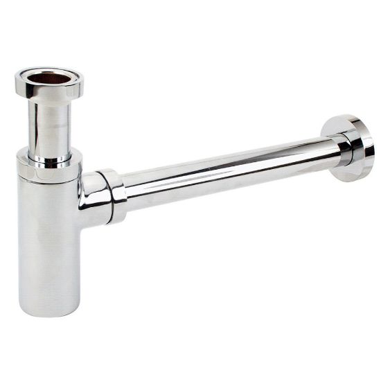 Immagine di SIFONE TONDO CROMO Ø 1 1/4" A VISTA GO PLAST