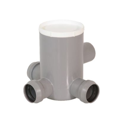 Immagine di SCATOLA SIFONATA A PAVIMENTO 4VIE CON BICCHIERI Ø 40 MM USCITA 50 MM GHIDINI